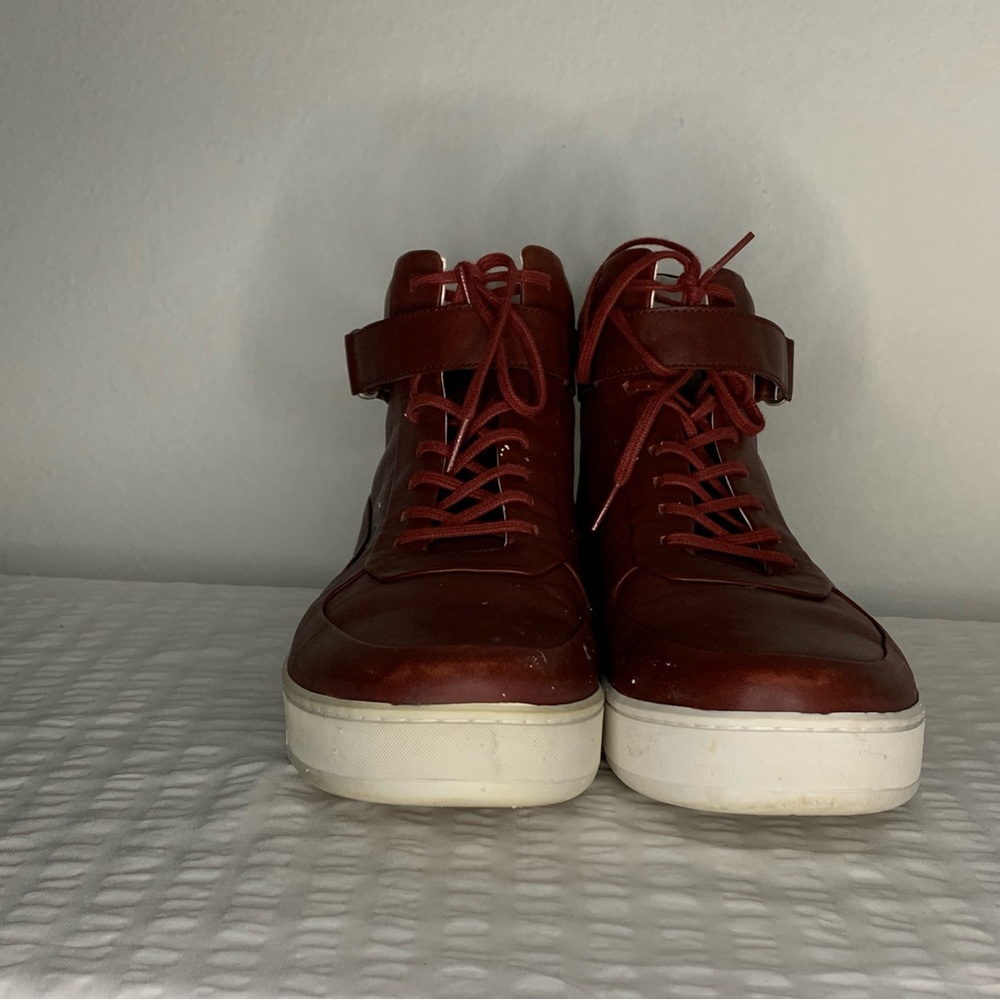 Calvin Klein casual sneakers “Navin Hightops” size 12 Maroon with an ankle strap